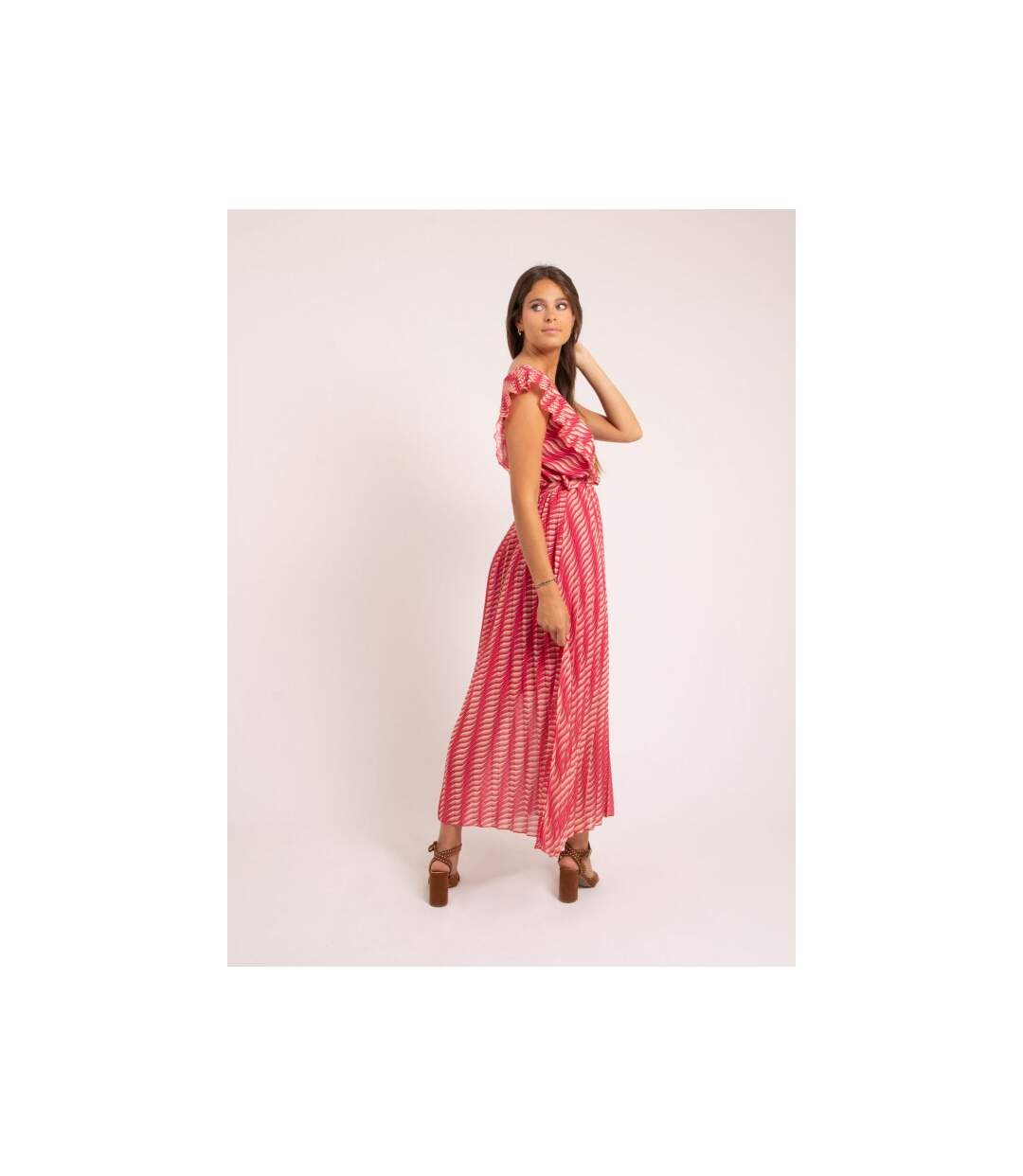 Robe longue plissée motifs IRINA - Dona X Lisa-2