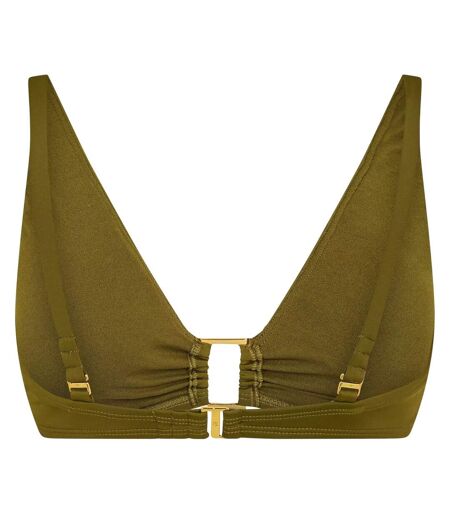 Womens/ladies Lauren Bikini Top Khaki Green Ralph Lauren