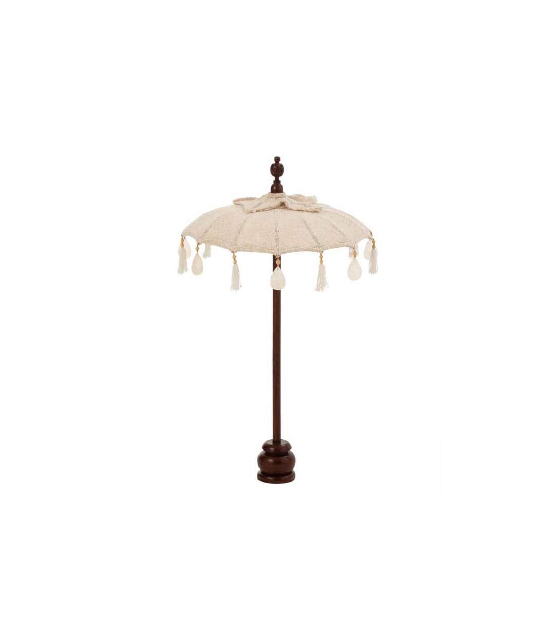 Parasol Déco Pompons & Coquillages 90cm Beige-1
