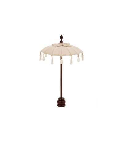 Parasol Déco Pompons & Coquillages 90cm Beige