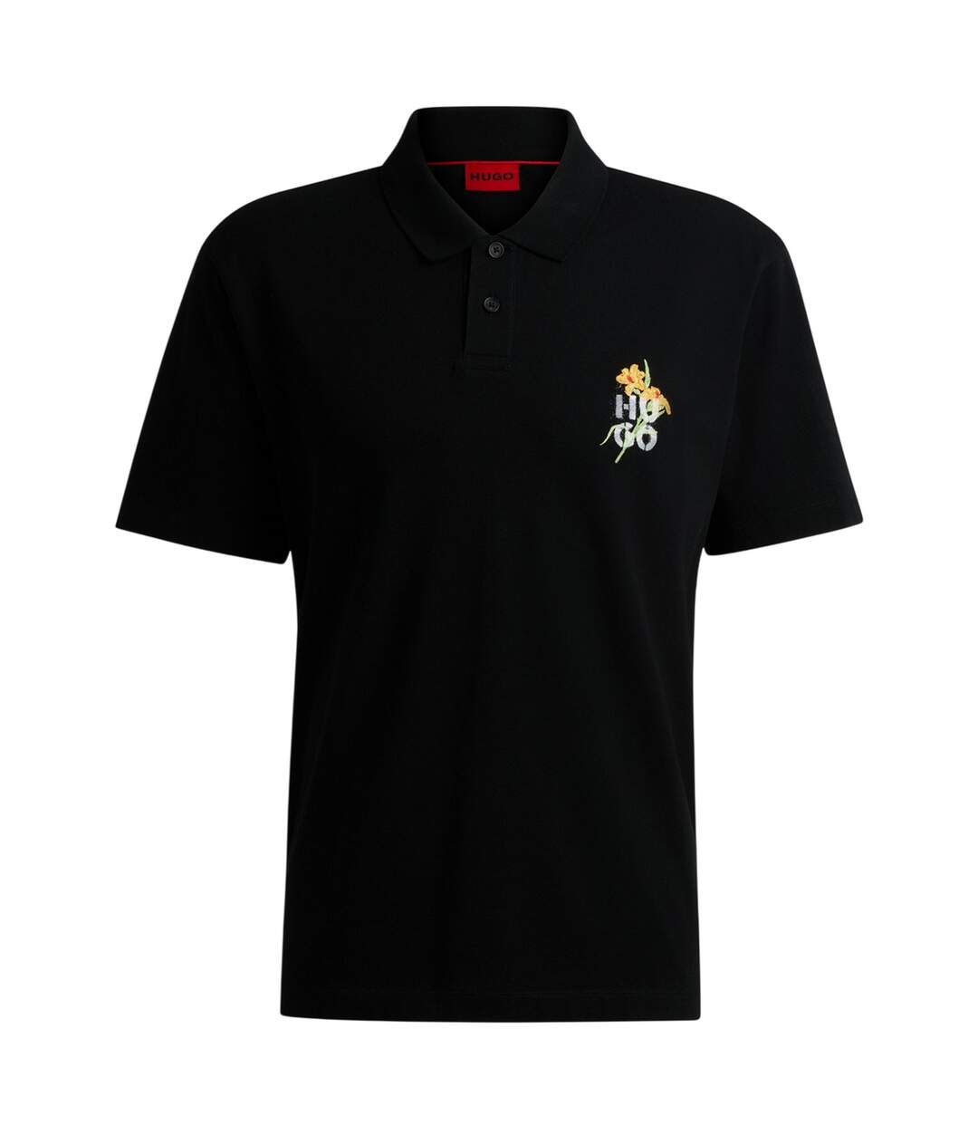 Mens Regular Short-sleeved Polo Shirt Black Hugo Boss-2