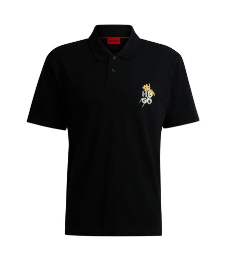 Mens Regular Short-sleeved Polo Shirt Black Hugo Boss