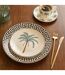 Lot de 6 Assiettes Plates The Palm Resort 26cm Noir-3
