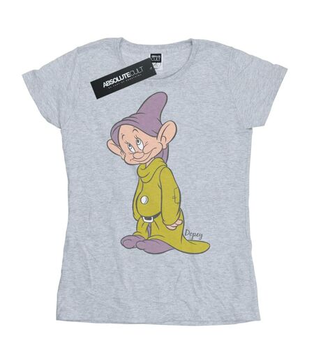 Disney T-shirt coton classique Dopey Femmes/Dames (Gris sportif) - UTBI14894