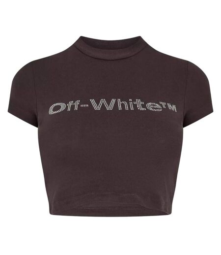 T-shirt Court Femme Gris Foncé Off-White