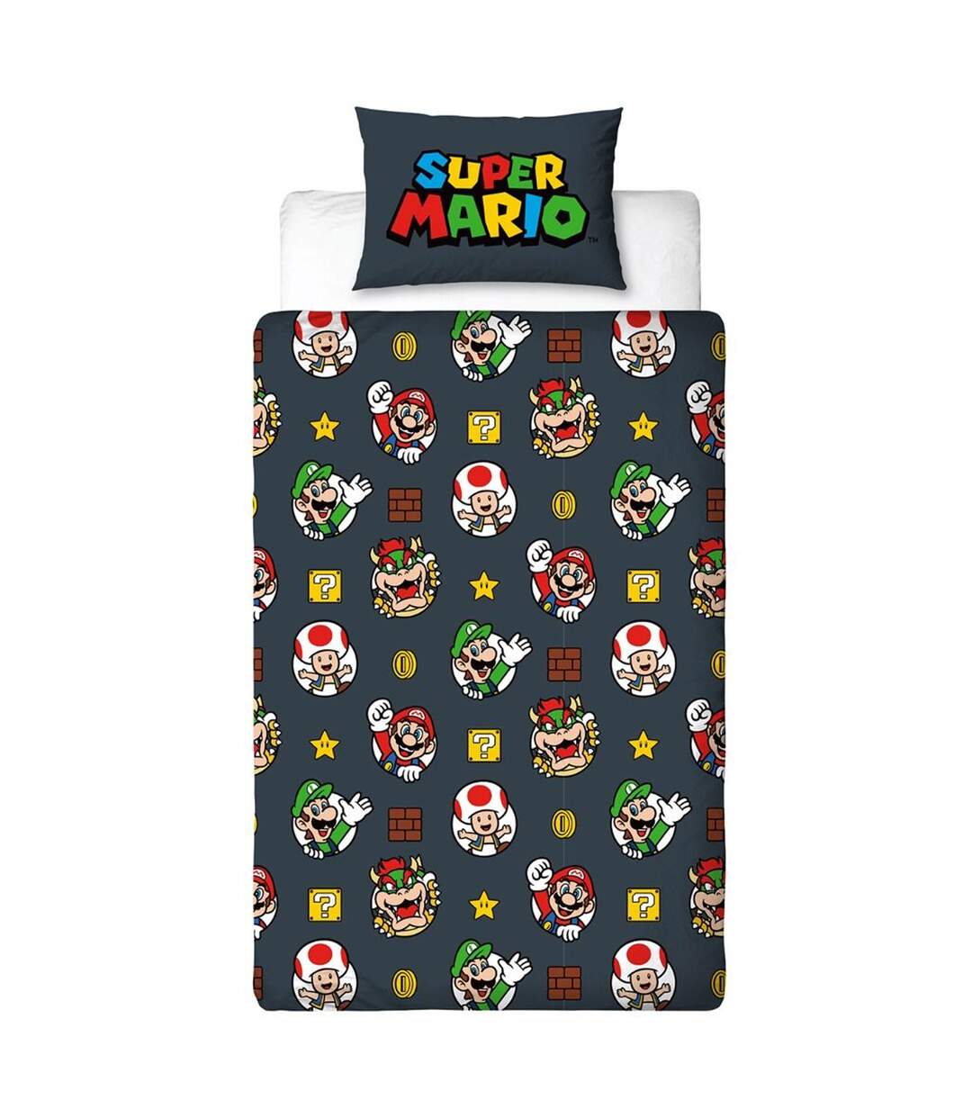 Single Duvet Cover Set Multicoloured Super Mario-1