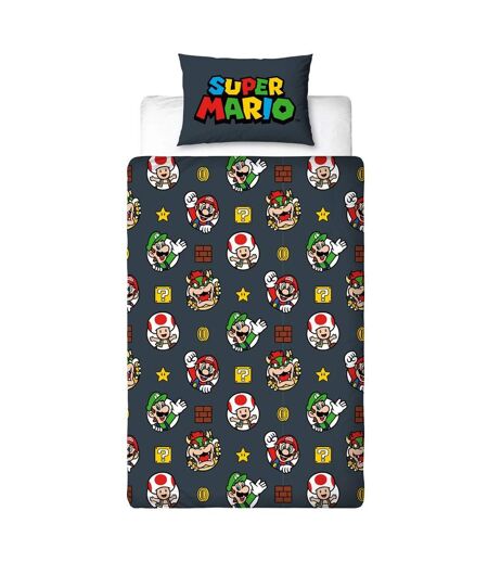 Single Duvet Cover Set Multicoloured Super Mario