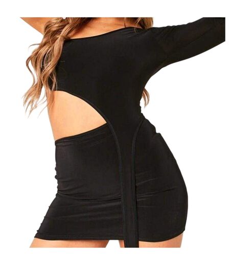 Robe Courte Motif/style Découpé Femme Noir Missy Empire