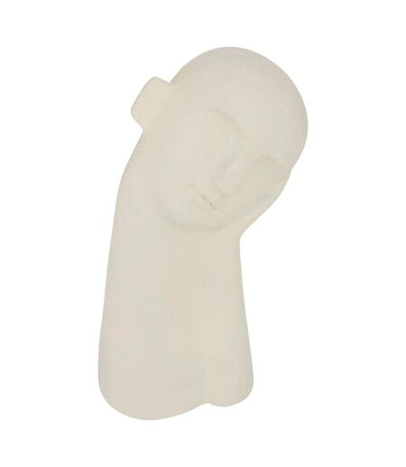 Statuette Visage en Résine Wonj 24cm Blanc