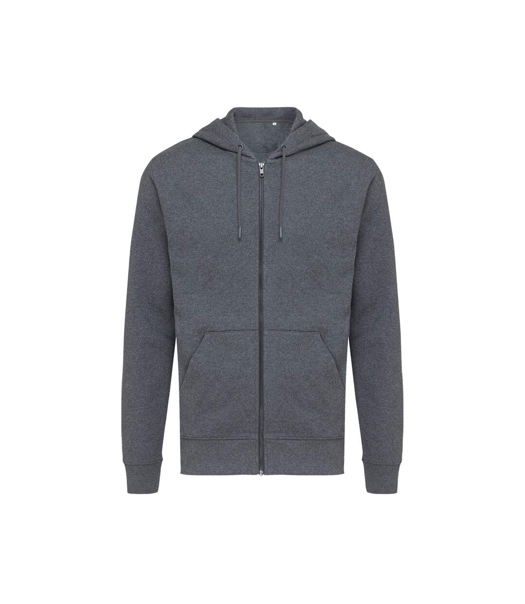 Unisex adult abisko recycled cotton full zip hoodie heather anthracite Iqoniq-1