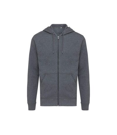 Unisex adult abisko recycled cotton full zip hoodie heather anthracite Iqoniq