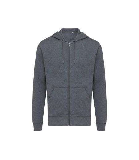 Unisex adult abisko recycled cotton full zip hoodie heather anthracite Iqoniq