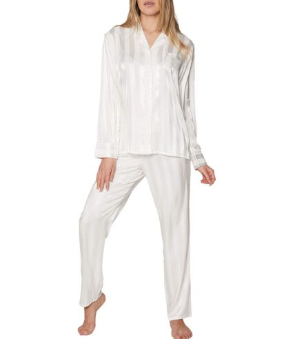 Pyjama tenue d'intérieur chemise et pantalon Satin Stripes Admas