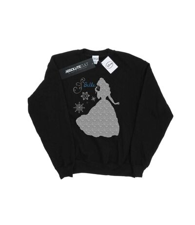 Disney Princess Womens/Ladies Belle Christmas Silhouette Sweatshirt (Black)