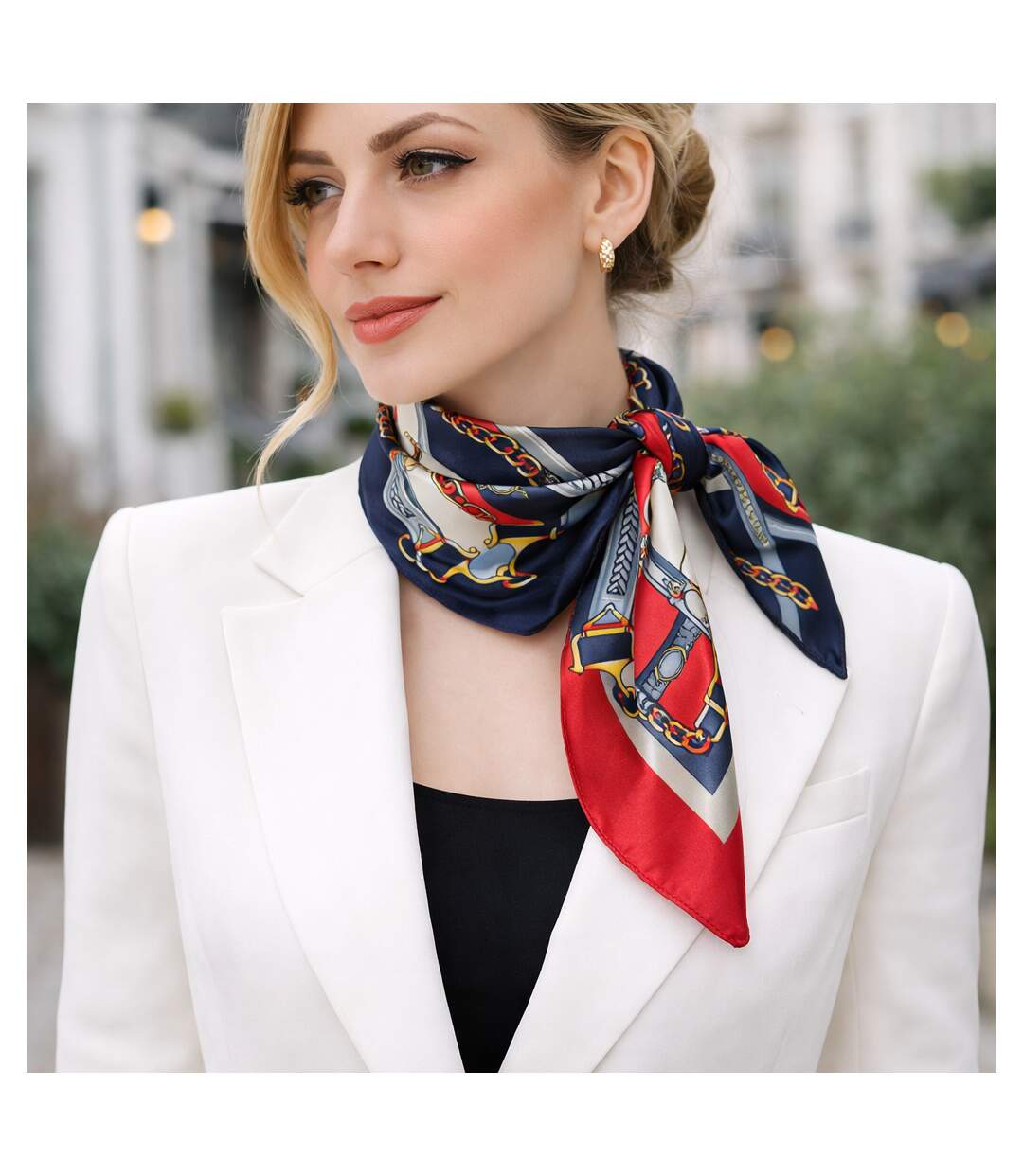 Grand foulard polysatin cavalier-1