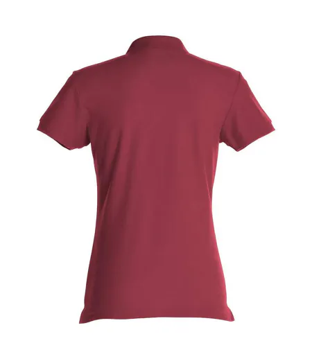 Womens/ladies Plain Polo Shirt Burgundy Clique