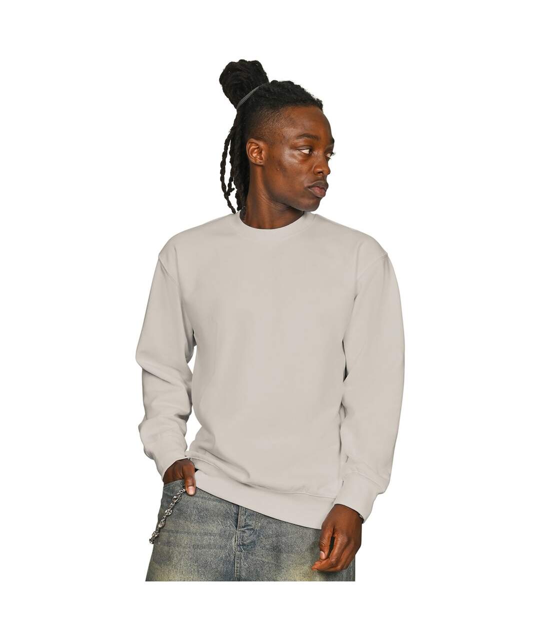Mens Core Combed Cotton Regular Sweatshirt Stone Casual Classics-1