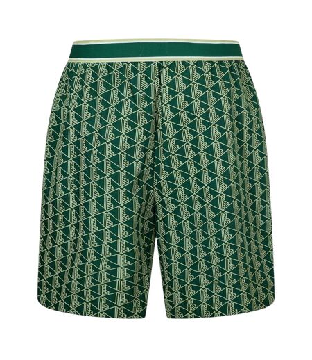 Mens Crocodile Print Lounge Pyjama Shorts Green Lacoste