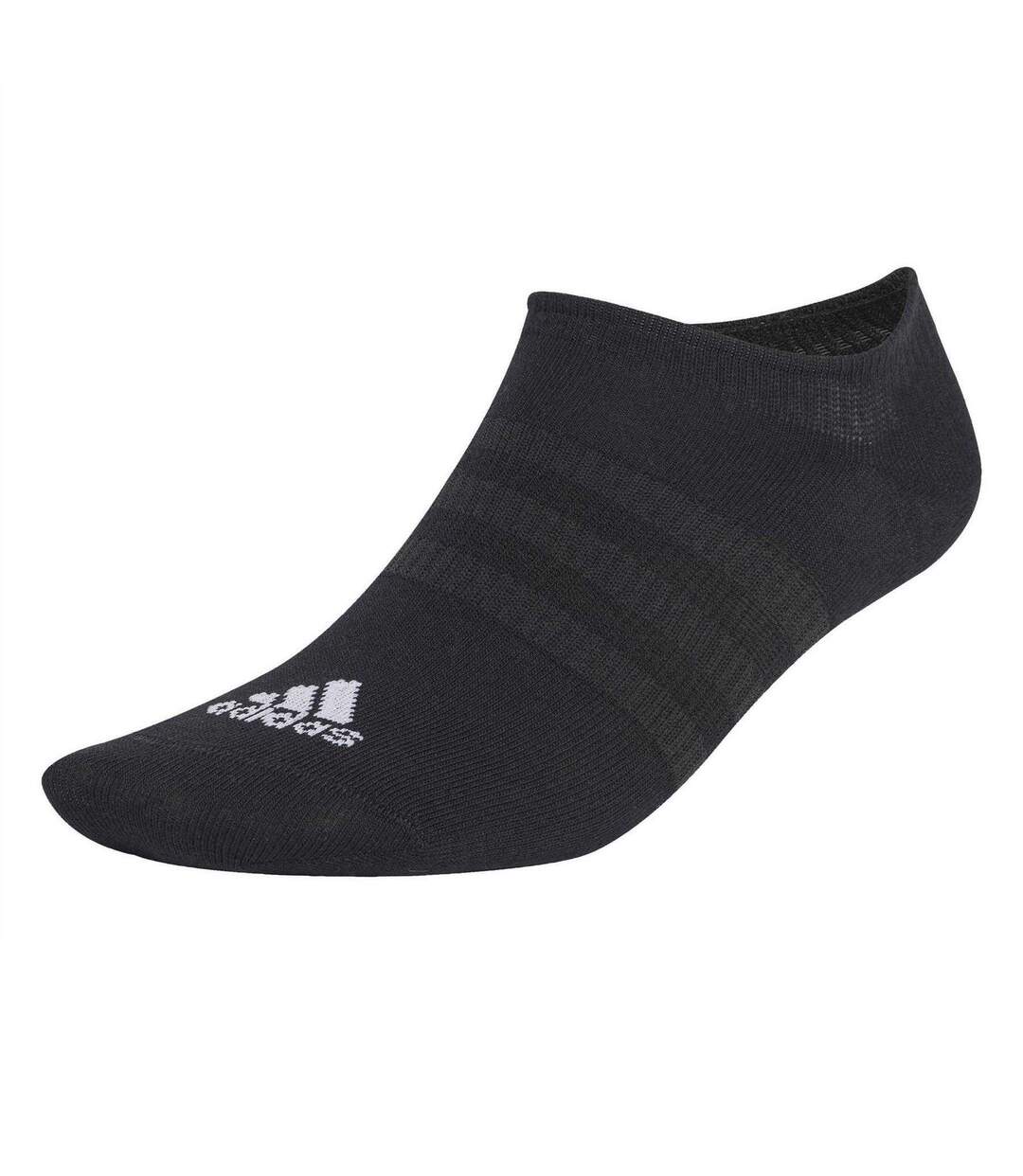 Lot De 3  Socquettes Discrètes Motif/style Logo Adulte Noir Blanc Adidas-4