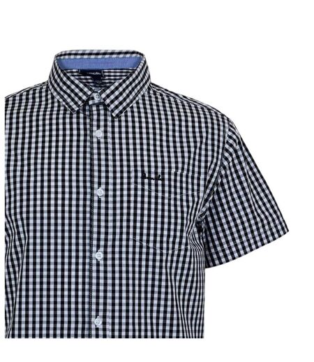 Mens Esher Gingham Check Shirt Black White Bench