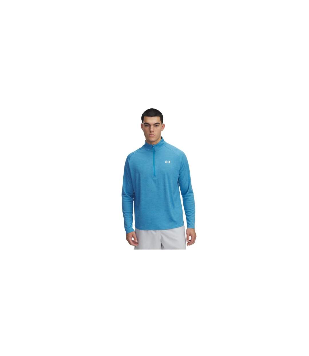 Haut Ample Manches Longues À Col Montant Tech Homme Bleu Blanc Under Armour-1