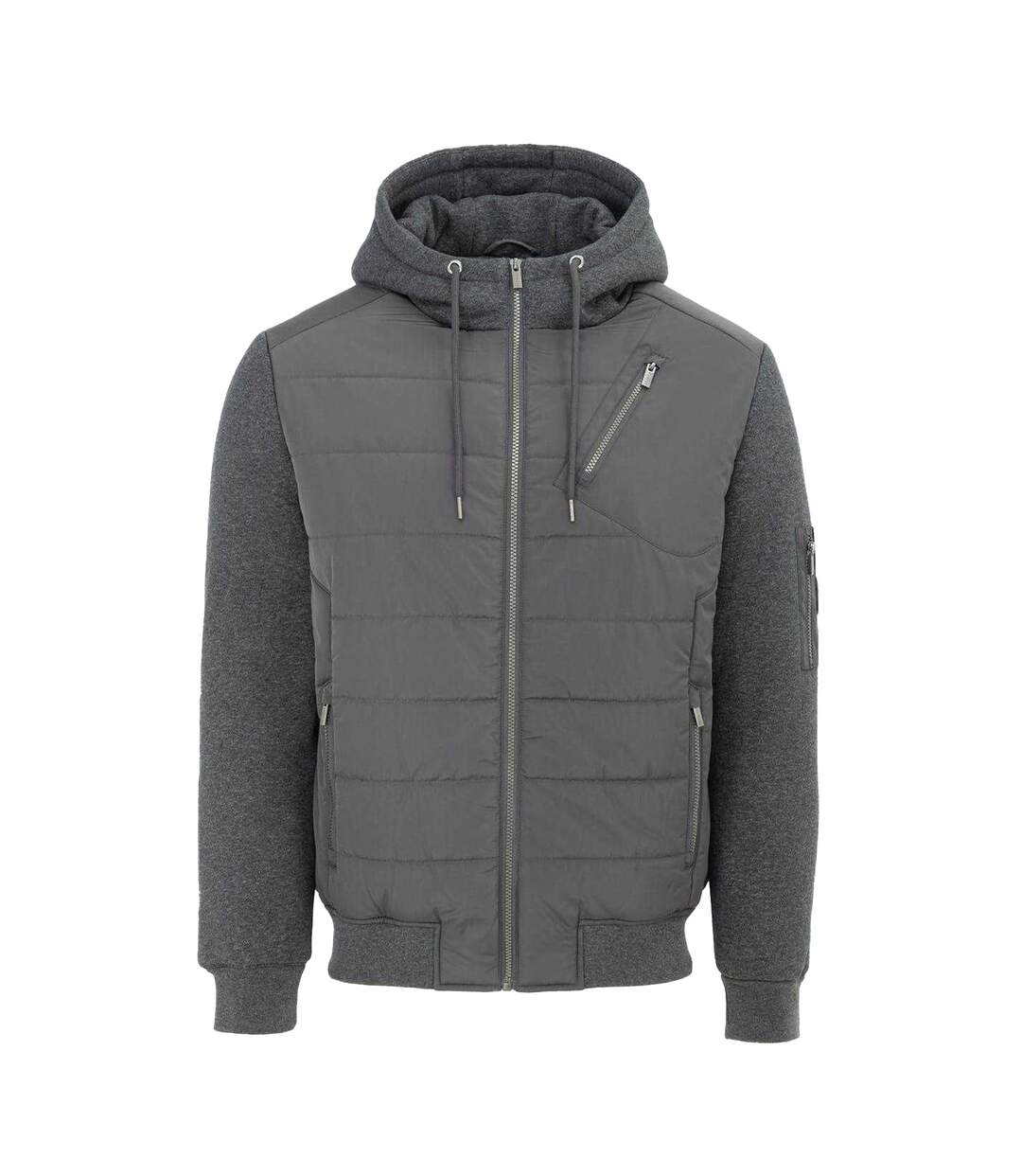 Mens Polyester Long-sleeved Hybrid Jacket Charcoal Firetrap-1