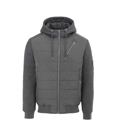 Mens Polyester Long-sleeved Hybrid Jacket Charcoal Firetrap