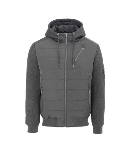 Mens Polyester Long-sleeved Hybrid Jacket Charcoal Firetrap