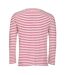 Mens Marine Striped Long-sleeved T-shirt White Red SOLS-2