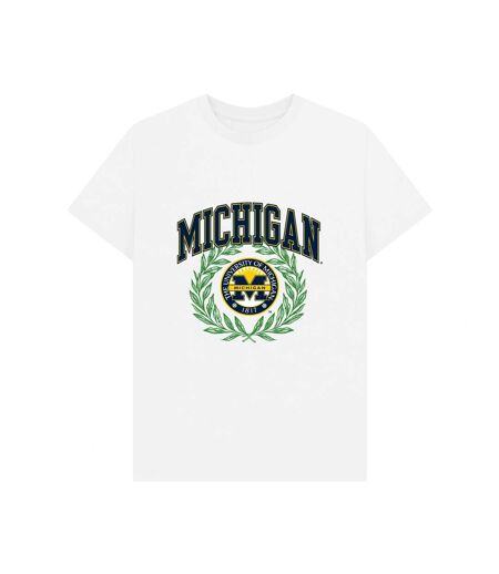 T-shirt Motif/style Université De Michigan Wreath Adulte Blanc Park Fields