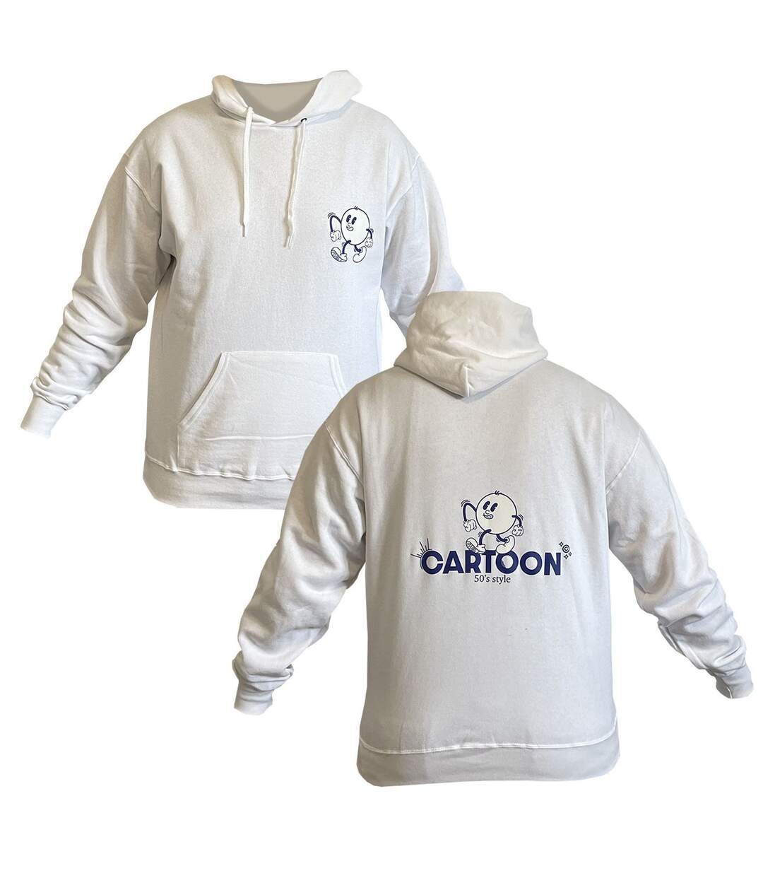 Sweat-shirt à capuche motif CARTOON - homme - blanc-2