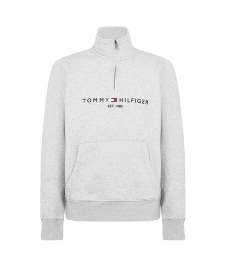 Mens Logo Mock Neck Sweatshirt Grey Tommy Hilfiger