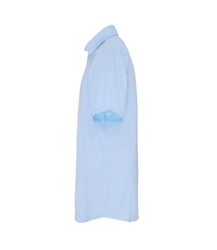 Premier Mens Poplin Stretch Short-Sleeved Shirt (Pale Blue) - UTPC6055