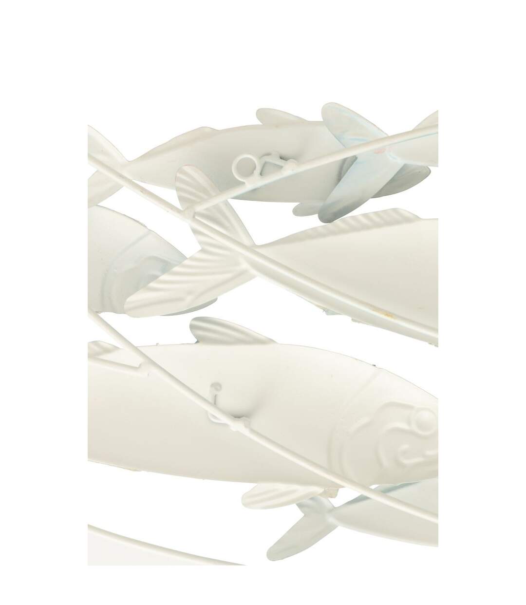 Déco Murale en Métal Groupe de poissons 111cm Bleu Foncé-3