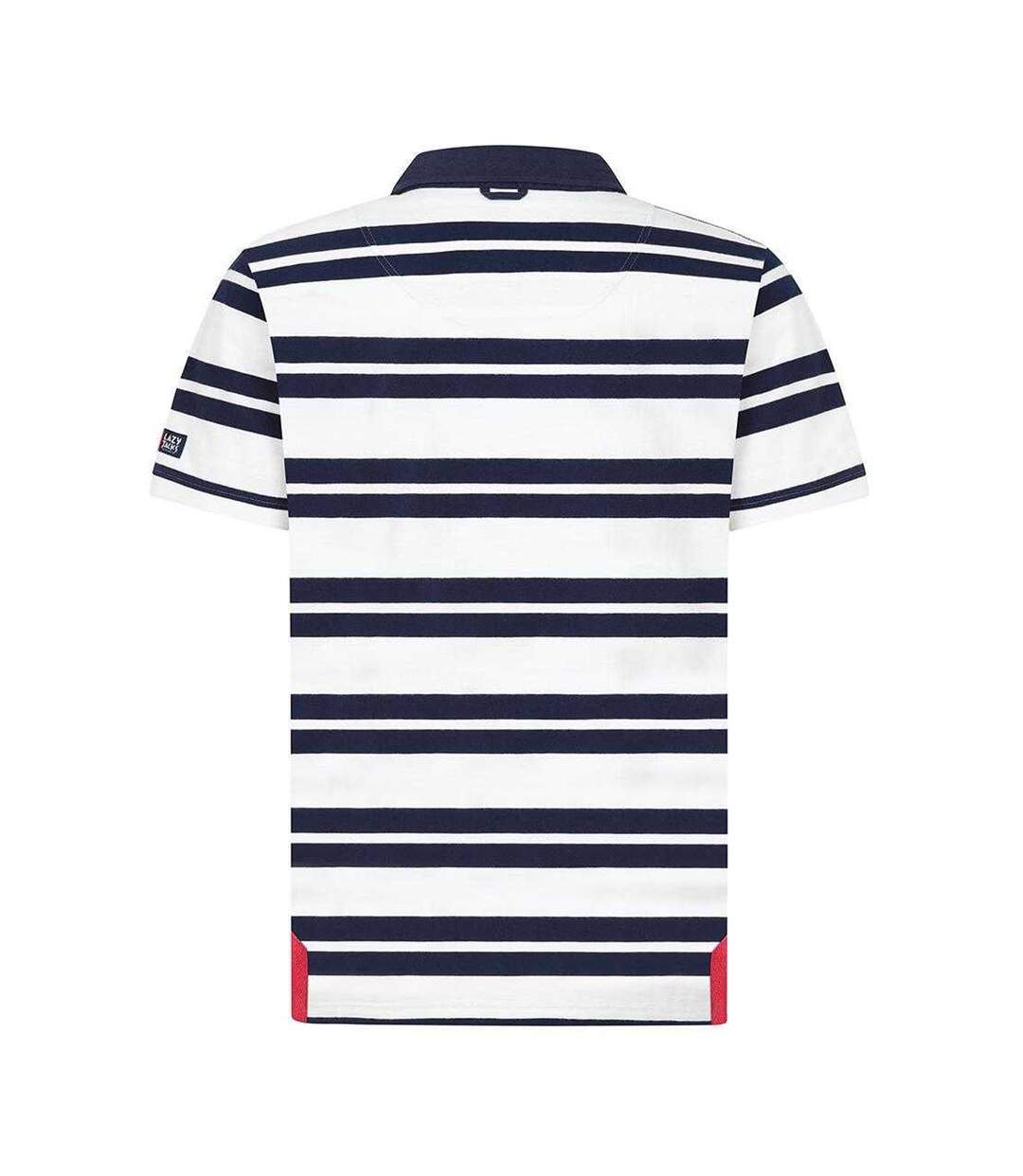 Polo Manches Courtes Rugby Motif/style Rayures Étroites Homme Blanc Lazy Jacks-2