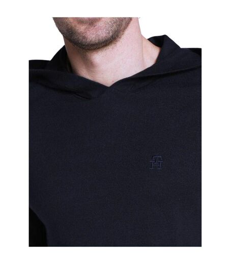 Sweat À Capuche Motif/style Logo Brodé Homme Bleu Marine Tommy Hilfiger