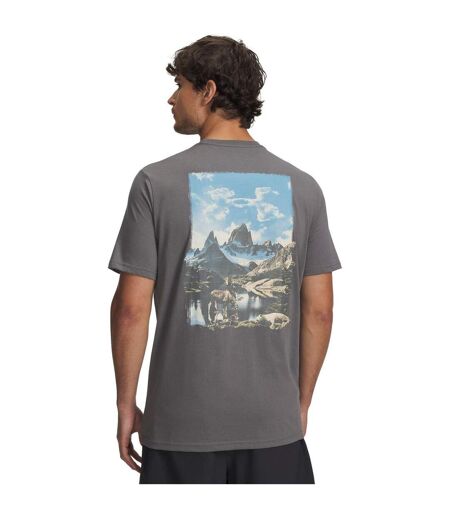 Mens Mountain T-shirt Green White Under Armour