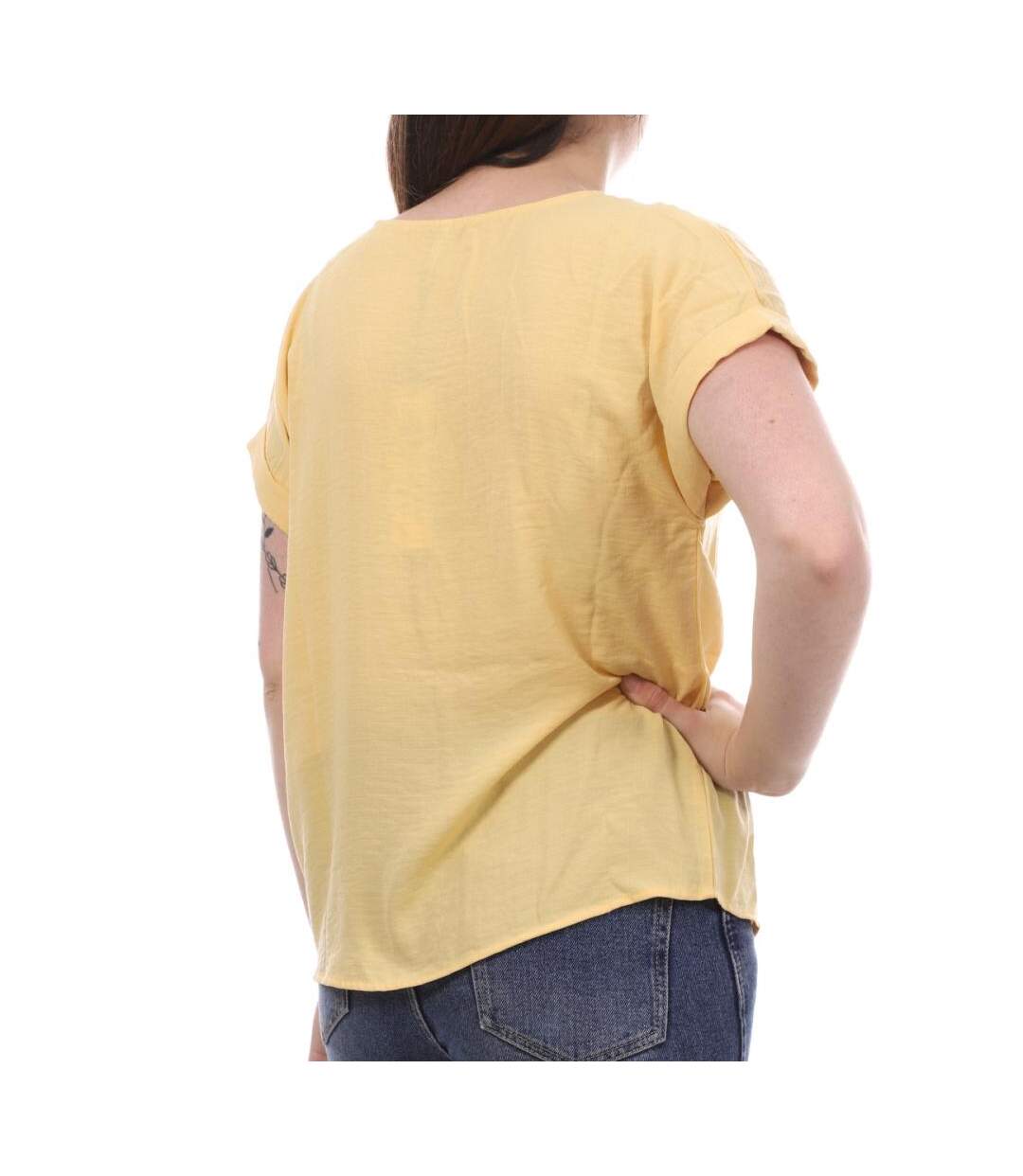 T-shirt jaune femme jdy rachel-2