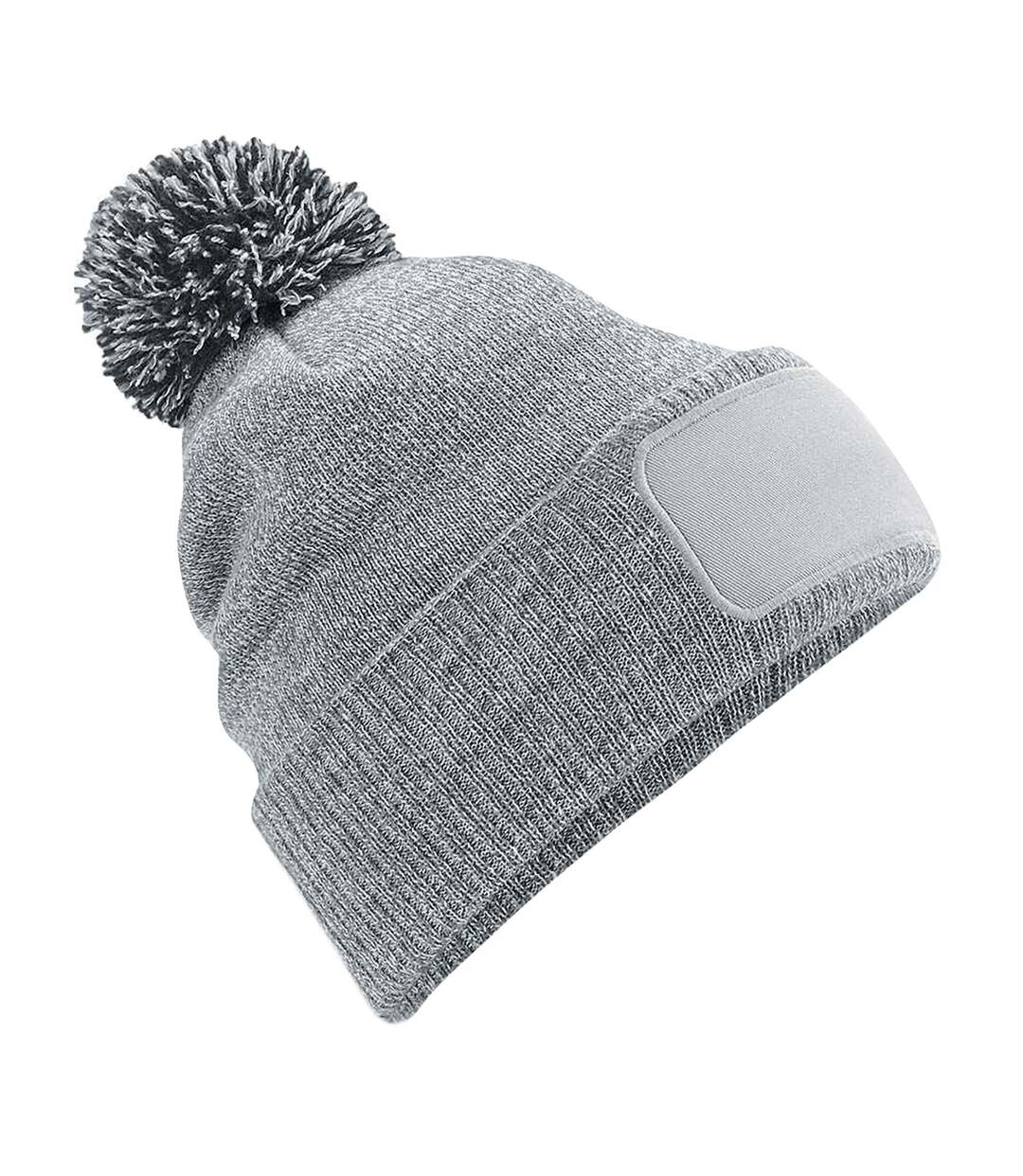 Bonnet Snowstar Adulte Gris Chiné Noir Beechfield-2