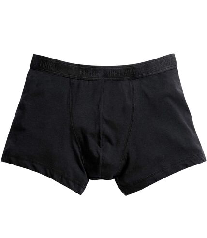 Fruit Of The Loom Mens Classic Shorty Cotton Rich Boxer Shorts (Pack Of 2) (Black) - UTBC3357