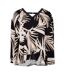 Womens/ladies Leaf Print V Neck Relaxed Fit Blouse Multicoloured Biba-1