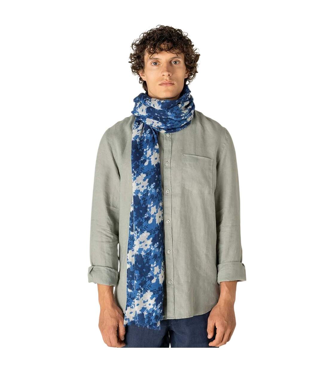 Écharpe Motif/style Floral Taille Unique Bleu Spasso-2