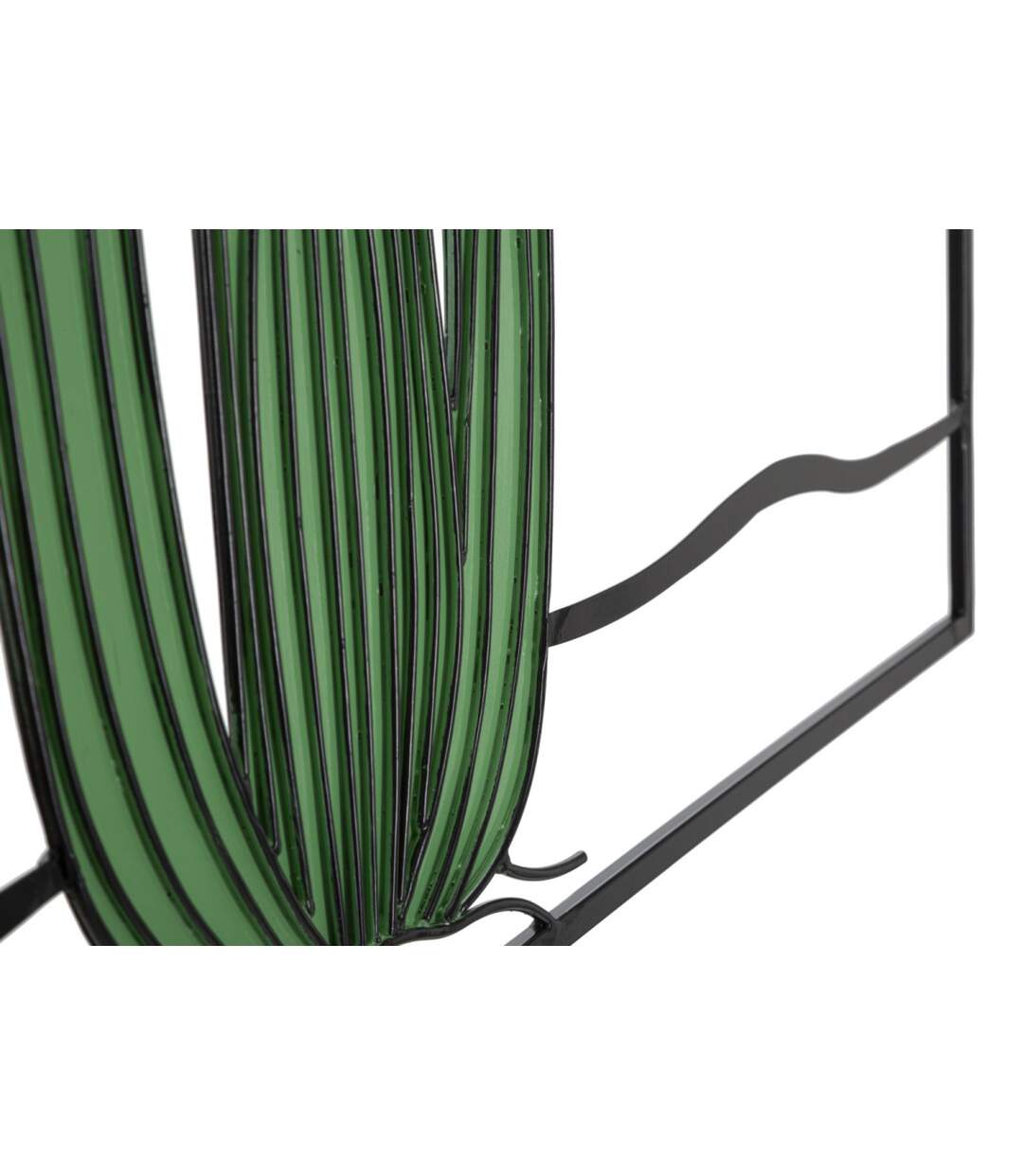 Décoration Murale Encadrée en Métal Cactus 60cm Vert & Noir-3