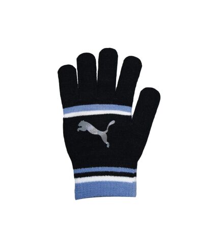 Womens/ladies striped gloves black/blue Puma