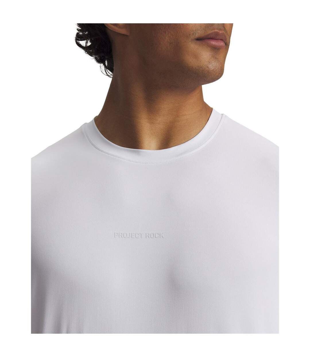 T-shirt Project Rock Homme Blanc Under Armour-3