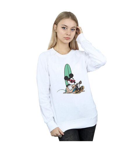 Disney Pantalon de survêtement Surf and Chill Mickey Mouse Femme/Ladies (Blanc) - UTBI27673