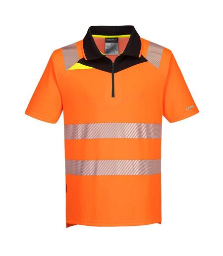 Portwest Mens DX4 Safety High-Vis Polo Shirt (Orange/Black) - UTPW556