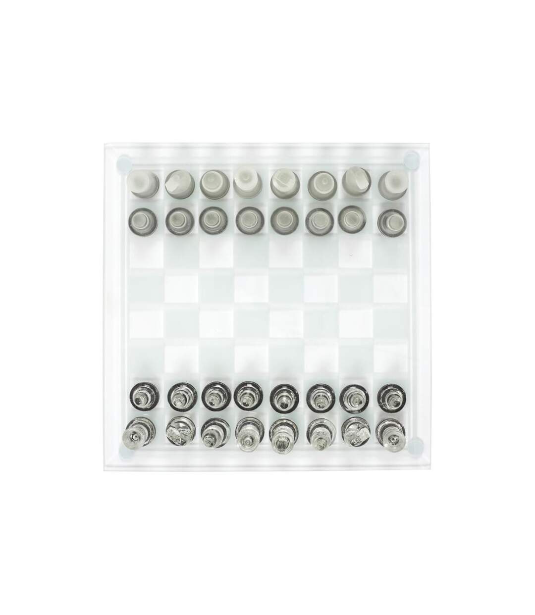 Jeu d'Echecs Verre 25cm Transparent-2