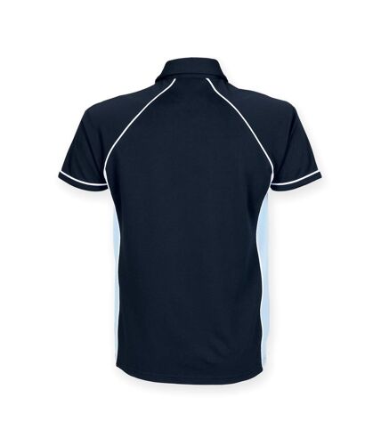 Finden & Hales Mens Piped Performance Sports Polo Shirt (Navy/ Sky/ White) - UTRW427