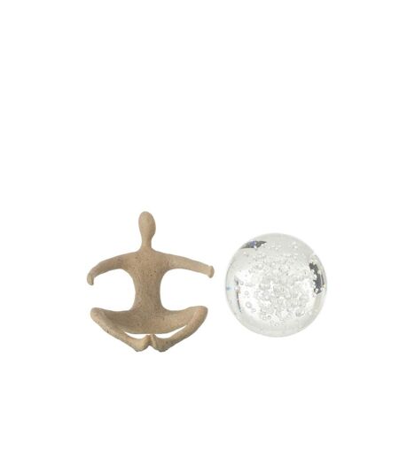 Figurine Boule Cristal Shawn 13cm Beige